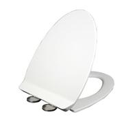 HCZKIUJY PP Toilet Seat, Slow Close Toilet Seat, Soft Close Adjustable Hinges, One-Click Quick-Release, Easy to Install and Clean, Four Bumpers Never Loosen, White,04A, 01B (01B)