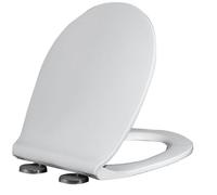 HCZKIUJY PP Toilet Seat, Slow Close Toilet Seat, Soft Close Adjustable Hinges, One-Click Quick-Release, Easy to Install and Clean, Four Bumpers Never Loosen, White,04A, 01B (07A)