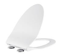 HCZKIUJY PP Toilet Seat, Slow Close Toilet Seat, Soft Close Adjustable Hinges, One-Click Quick-Release, Easy to Install and Clean, Four Bumpers Never Loosen, White,04A, 01B (01F)