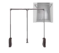 HCZKIUJY Pull Down Closet Rod,Pull Down Hanging Rail,Heavy Duty Adjustable 510-1210mm Closet Rail,with Pneumatic Buffer,for Hanging Clothes Load-bearing 18KG (Brown 890)