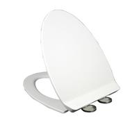 HCZKIUJY Slow Close Toilet Seat with Quiet Close Adjustable Hinge, Soft Close Toilet Seat with One-Click Quick Disassembly, Easy to Install and Clean, Never Loosen, PP, White,07A, 01B (01B)