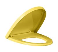 HCZKIUJY Soft Close Toilet Seats Oblong Soft Close Toilet Seats Quick-Release Hinges Toilet Lid Cover Enameled Wood, with Grip-Tight Bumpers, Never Loosen/U s Black, Square Red (U S Yellow)