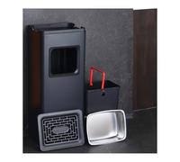 HCZKIUJY Stainless Steel Built-In Trash Can Round Opening with Flip Lid Kitchen Waste Bin for Restaurants Homes & Hotels Space-Saving Design & Stylish (Nero 31 * 23.5 * 74.5cm)