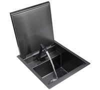 HCZKIUJY Stainless Steel Kitchen Sink, Concealed Sink with Slow Down Cover, Black Small Sink for Bar/Island/RV Kitchenware (30-39cm Black-30 * 39CM)