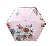 HCZKIUJY Umbrella Style Light Travel Sunny Umbrella Rain Women Sun Protection Umbrella Portable Compact Folding Sun Umbrella Umbrella (Pink)