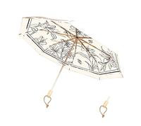 HCZKIUJY Umbrella Sunny And Rainy Umbrella High-end Umbrella Double Layer Coating Folded Umbrellas Umbrella (White)