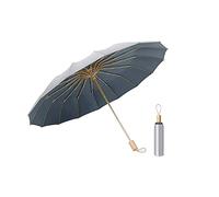 HCZKIUJY Umbrella Wind Resistant 3Folding 16K Manual Umbrella, Parasol Women Rain Large Umbrellas, Sun Protection,Folding Dual-purpose Umbrella Umbrella (Sky Blue)