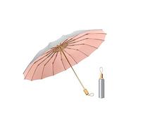 HCZKIUJY Umbrella Wind Resistant 3Folding 16K Manual Umbrella, Parasol Women Rain Large Umbrellas, Sun Protection,Folding Dual-purpose Umbrella Umbrella (Pink)