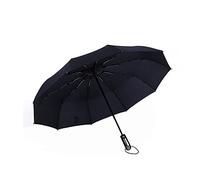HCZKIUJY Umbrella Wind Resistant Folding Automatic Umbrella, Auto Luxury Big Windproof Umbrellas, Rain Black Coating 10K Parasol Umbrella (Black)