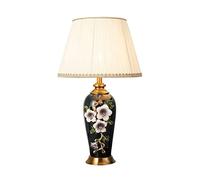 HCZKIUJY Unique Table Lamp Modern Farmhouse Table Lamp Rustic Ceramic Bedside Lamp with Fabric Lampshade Nightstand Lamp for Bedroom Living Room Desk Lamp for Bedroom Home (D)