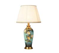 HCZKIUJY Unique Table Lamp Modern Farmhouse Table Lamp Rustic Ceramic Bedside Lamp with Fabric Lampshade Nightstand Lamp for Bedroom Living Room Desk Lamp for Bedroom Home (A)