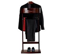 HCZKIUJY Wardrobe Valet Solid Wood Suit Valet Stand, Freestanding Clothes Clothes Valet with Drawer Shelf,Valet Stand Suits Stand with Rubber Sleeve for Crease-Free,