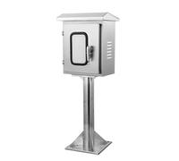 HCZKIUJY Weatherproof Stainless Steel Electrical Junction Box - Outdoor Floor-Standing Charging Column Enclosure with Safety Locks & Mounting Plates for Universal Electr