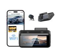 HD 1080P Dual Lens Front And Rear Dash Cam, 3.0 IPS Screen Car DVR, Rearview Camera Support WiFi APP Control, Night Vision WDR,24Hrs Remote Monitor Video Recorder