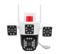 HD 6MP Wireless Outdoor Camera, 4 Lens IP55 Outside Surveillance Camera with H.265 Technology, 2 Way Voice, Pan Tilt Zoom, WiFi Security Camera for Home, Human Detection (GB Plug)