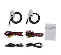 HD 720P Wide Angle Car Side View Reverse Back Up Camera Pair for Vehicle DC12V (White)