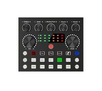 HD Au-dio Mixer V8 USB External Sound Card Headset Microphone Personal Live Broadcast Webcast for Mobile Phone Computer PC Dj for Professional DJs(V8S)