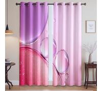 Hd Bubbles Drapes For Bedroom Decor - Microfiber Polyester Grommet Curtains, Purple, W90 x L72(2 Panels) 228x182cm