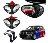 HD Car Blind Spot Elimination Mirror - 360° Rotatable, Rain/Fog Resistant, 2026 Upgraded 1/2 Pack Car Side Glass Convex Blindspot Mirror for Cars Trucks SUV, Universal Fit (Black,Both)