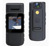 HD Chest Mount Camera Body Worn Recorder ABS Compact Action Cam for Riders Delivery Law Enforcement Business Meetings Black