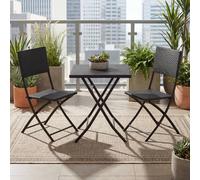 HD Designs 3Pc Capri 2 Seater Rattan Bistro Set - 2 Chairs & Table in Black HD Designs Black