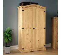 HD Designs Corona 2 Door Wardrobe Solid Pine 1780 x 1020 x 500 mm in Brown HD Designs Brown