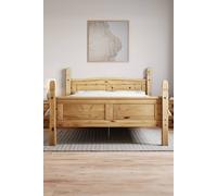 HD Designs Corona Bed High Foot End & Memory Foam Spring Mattress in Brown | Size: Double HD Designs Brown Double