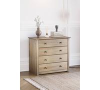HD Designs Panama Solid Pine 4 Drawer Chest of Drawers in Brown HD Designs Brown