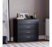 HD Designs Riano 4 Drawer Chest of Drawers Storage in Black HD Designs Black