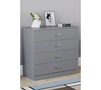 HD Designs Riano 4 Drawer Chest of Drawers Storage in Grey HD Designs Grey