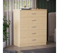 HD Designs Riano 5 Drawer Chest Of Drawers Storage in Brown HD Designs Brown