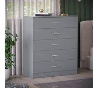 HD Designs Riano 5 Drawer Chest Of Drawers Storage in Grey HD Designs Grey