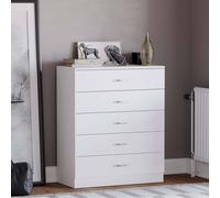HD Designs Riano 5 Drawer Chest Of Drawers Storage in White HD Designs White