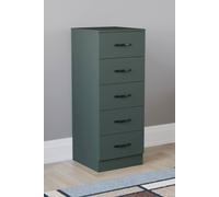 HD Designs Riano 5 Drawer Narrow Chest Storage in Green HD Designs Green