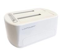 HD dock LC-Power 2x 2,5"/3,5" to USB 3.2 white