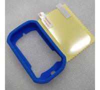 HD Film and Silicone Protective Cover for Bryton Rider 320/420 Maximum Protection Against Accidents (Blue)
