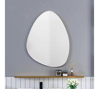 HD Frameless Wall Mirror Modern Decorative Tear Drop Mirror Explosion Proof Bathroom & Vanity Mirror Asymmetrical Gold/Black/White 60x60cm Stylish Home Decor