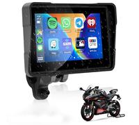 HD IPS Touch Screen Portable Wireless Apple Carplay Screen for Motorcycle &Wireless Android Auto GPS Navigation for Motorcycle,Car Play,Dual Bluetooth Waterproof,Siri Voice Control 5Inch for Motorbike