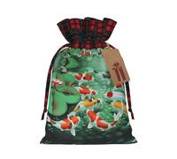 HD Japanese Red carp Fish S Christmas drawstring gift bags printed flower-strap gift bags perfect for birthdays and holiday parties