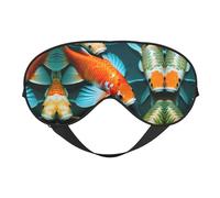 HD Koi Fish Breathable Adjustable Eye Mask Effective Shading Blindfold for Sleeping with Elastic Strap