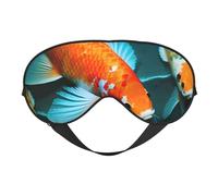 HD Koi Fish Print Functionality Cozy Eye Mask Adjustable Strap Nap Night Travel Camping Yoga Relax