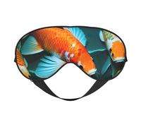 HD Koi Fish Print Silk Like Sleep Eye Mask Comfortable Blindfold Adjustable Soft Eye mask for Sleep