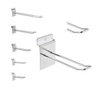 HD Looped Euro Hooks for Slatwall, Accessories, Chrome Finish Slatwall Euro Hooks in 10’’ Inch OR 25cm Euro Hooks Pack of (1, 5, 10, 20, 25, 50, 100) (50)
