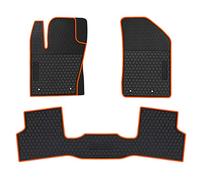 HD-Mart Car Floor Mats for Jeep Renegade 2015 2016 2017 2018 2019 2020 2021 2022 Custom Fit Black Orange Rubber Car Floor Liners Set All Weather Protection Heavy Duty Odorless