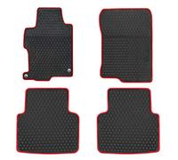 HD-Mart Car Rubber Floor Mat for Honda Accord 9th Generation 2017-2016-2015-2014-2013 Custom Fit Black Red Auto Liner Mats All Weather Protection Heavy Duty Odorless