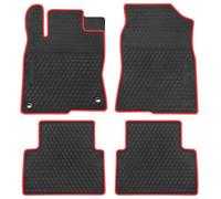 HD-Mart Car Rubber Floor Mat for Honda Civic Sedan 10th Generation 2016 2017 2018 2019 2020 2021 Custom Fit Black and Red Auto Floor Liners Mat All Weather Protection Heavy Duty Odorless