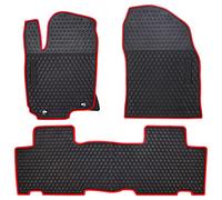 HD-Mart Car Rubber Floor Mat for Toyota RAV4 2014-2015-2016-2017-2018 Custom Fit Black & Red Auto Liner Mats All Weather, Heavy Duty & Odorless