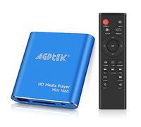 HD Media Player, AGPTEK Mini 1080p Full-HD Ultra HDMI Digital Media Player with Remote Control for -MKV/RM- HDD USB Drives and SD Cards (Blue)