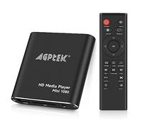 HD Media Player, AGPTEK Mini 1080p Full-HD Ultra HDMI Digital Media Player with Remote Control for -MKV/RM- HDD USB Drives and SD Cards (Black)