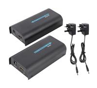 HD Multimedia Ethernet Extender, 1080P HD Visual Audio Output over Single Cat5 Cat6 Long Distance Signal Transfer Multi Cable Compatibility Splitter for Conference Room (GB Plug)